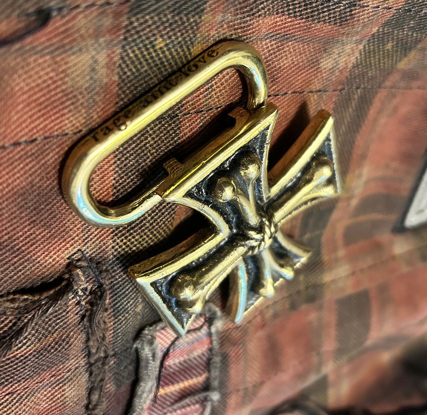 Brass Iron Bones belt buckle