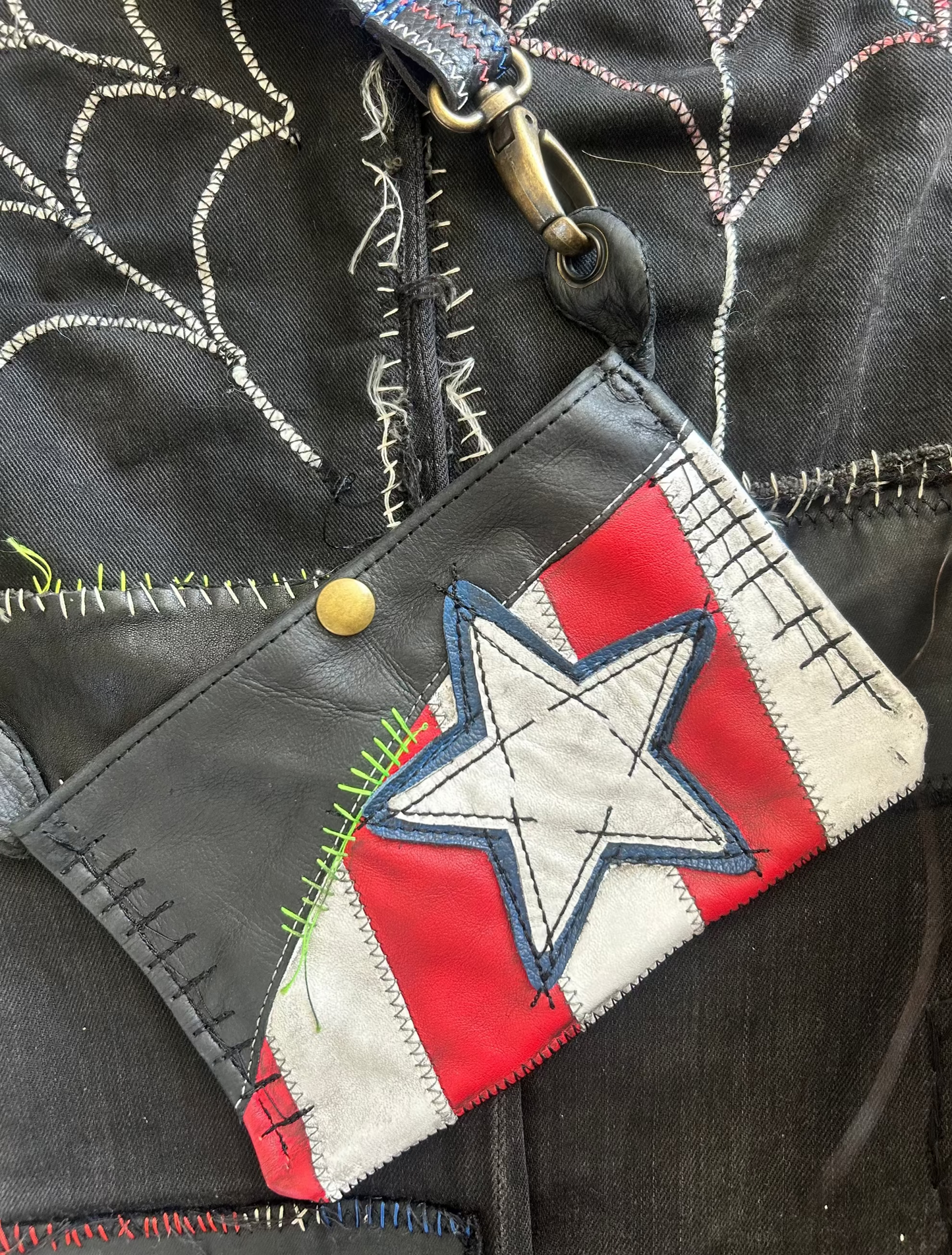 Stars & Stripes leather satchel