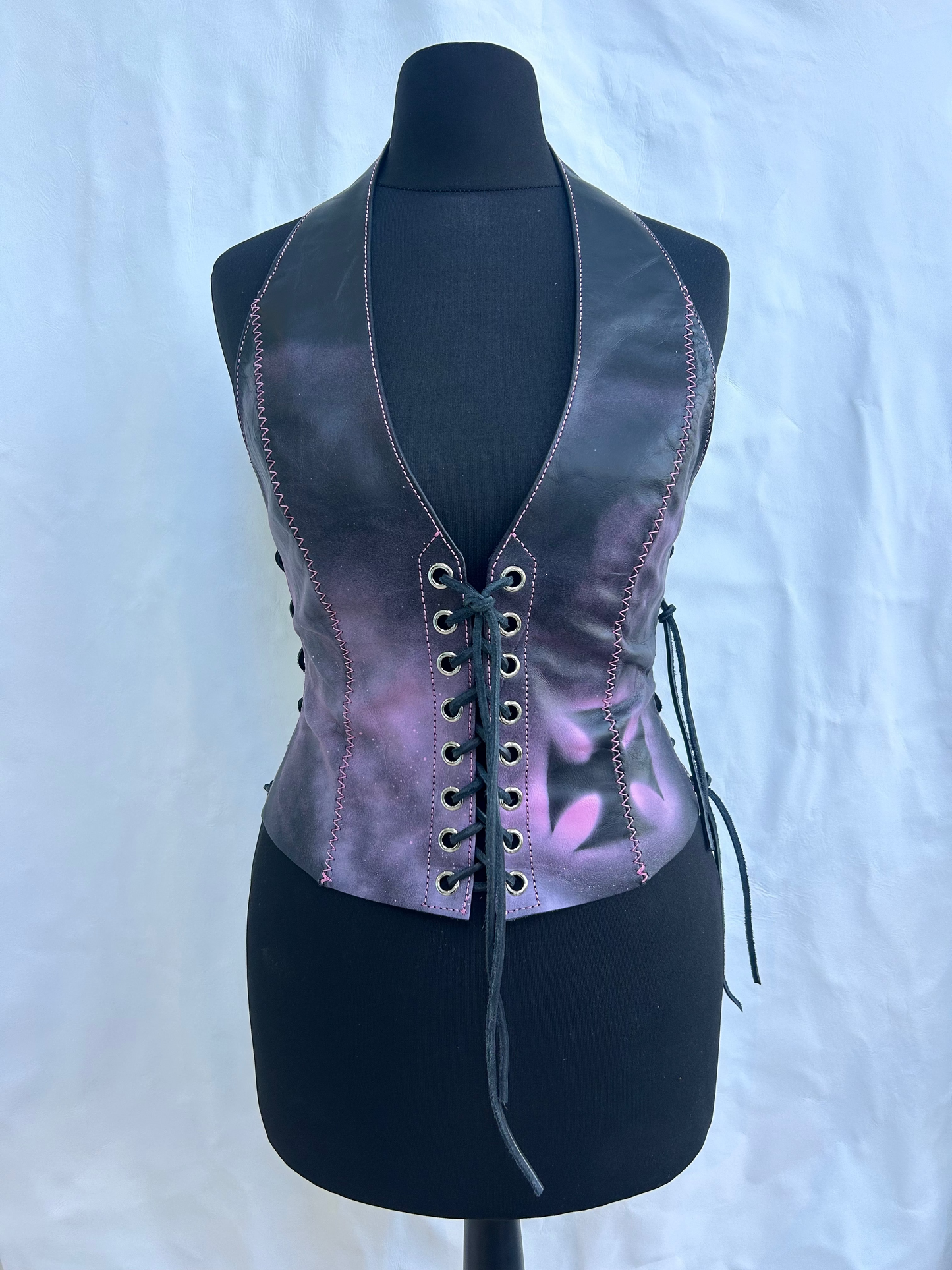 Hot pink halter neck