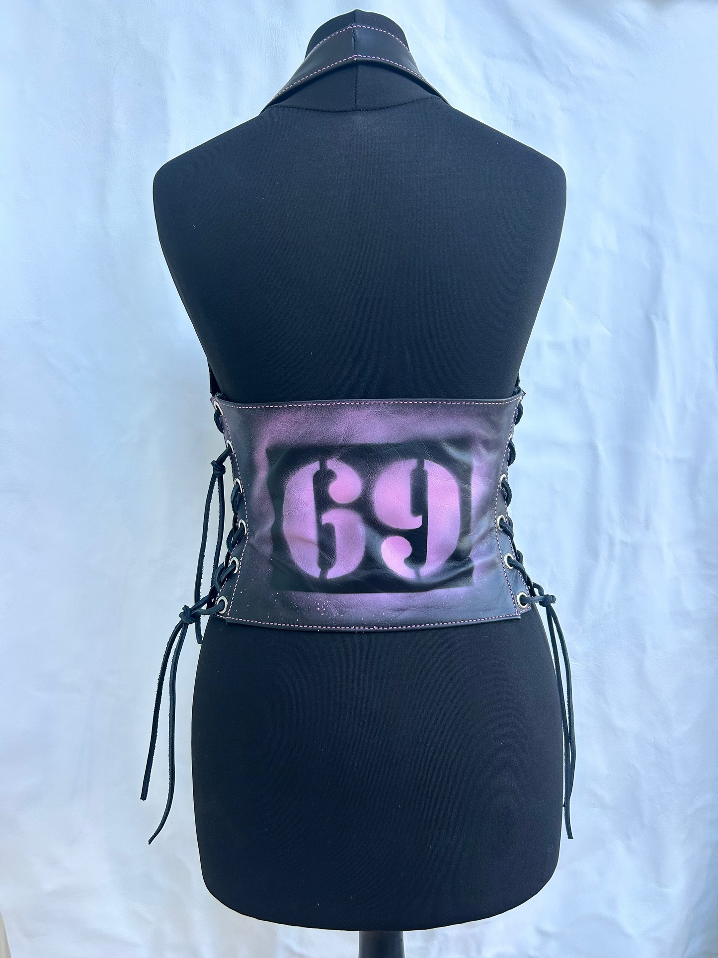 Hot pink halter neck