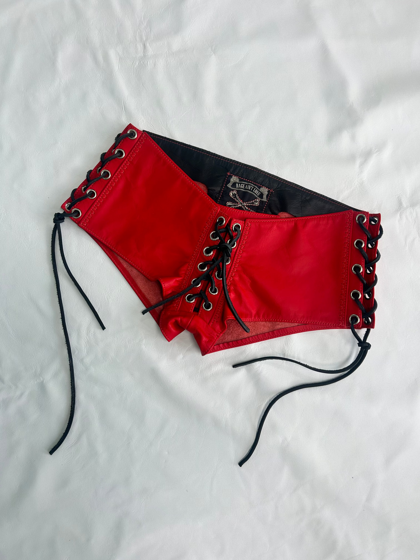 Fire engine red micro shorts