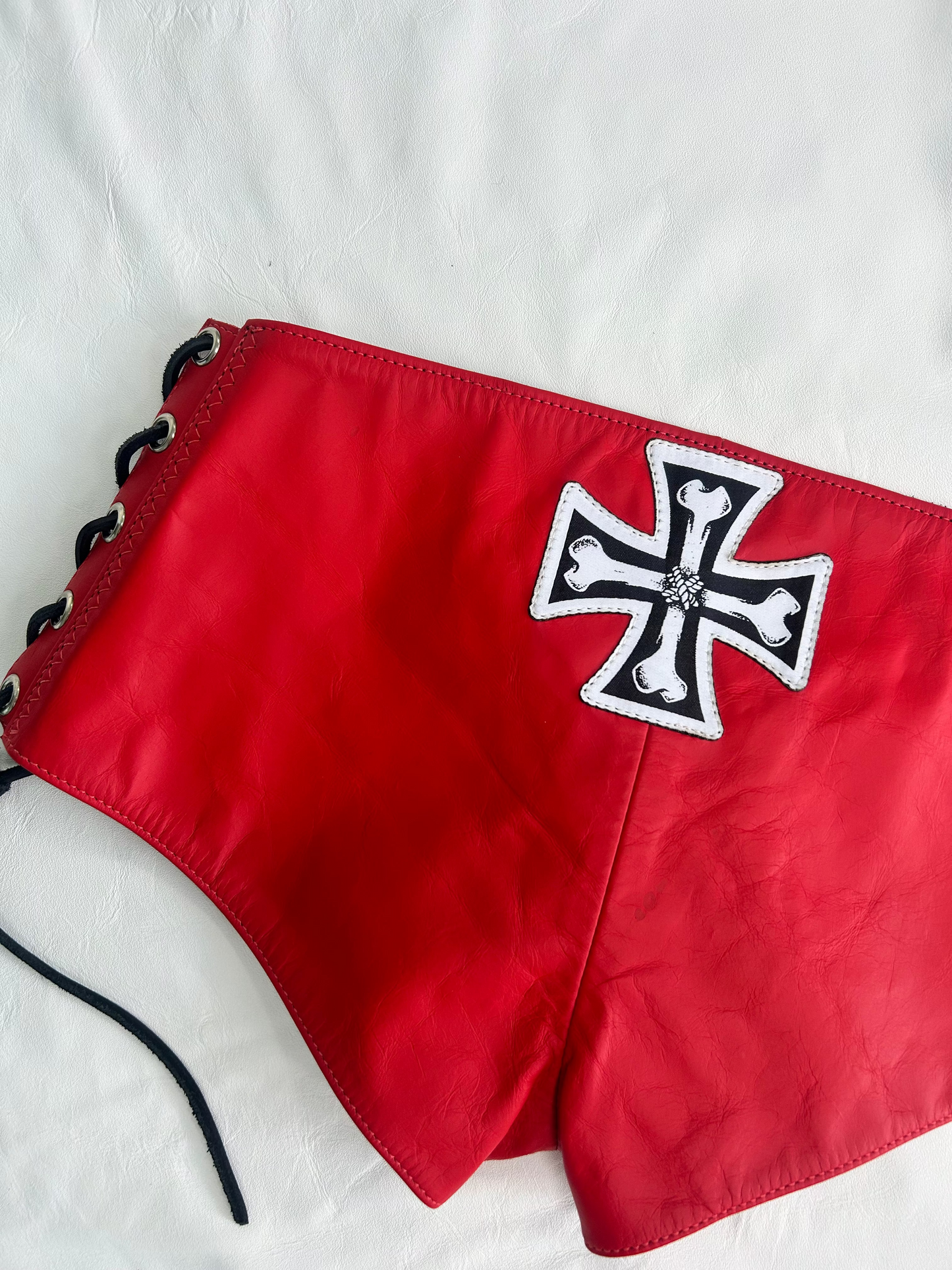 Fire engine red micro shorts