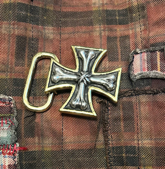 Silver Iron Bones belt buckle