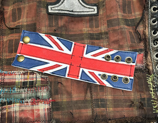 Union Jack leather cuff